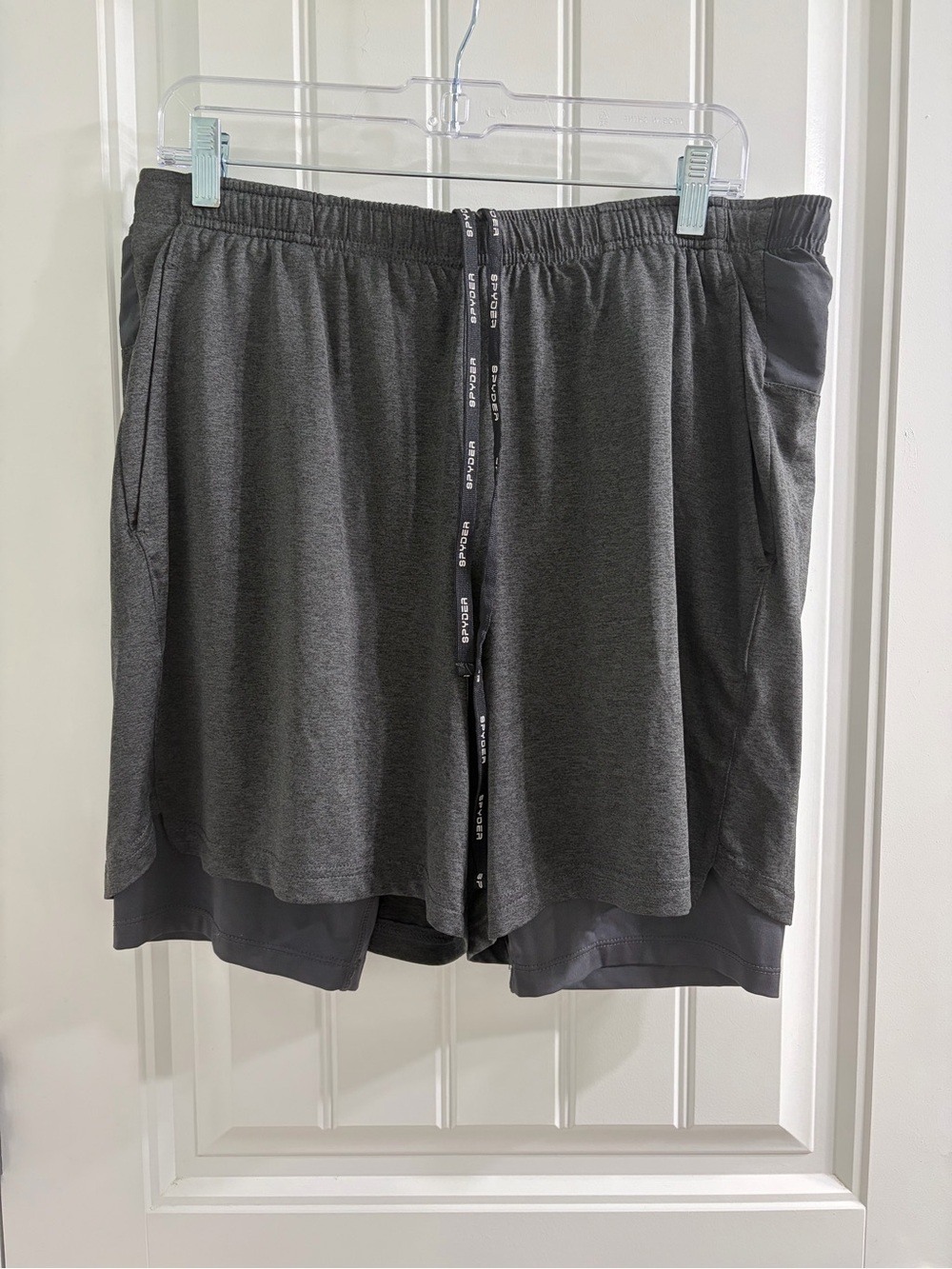 Spyder Men's Double-Layer Athletic Shorts - Charcoal
